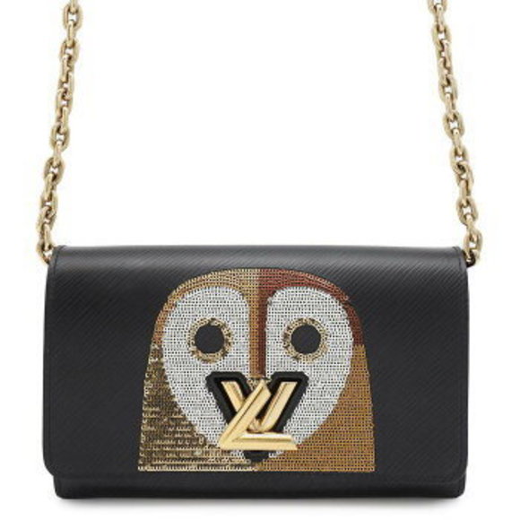 Louis Vuitton Epi Chain Wallet Sequins Twisted Owl Black - Picture 1 of 8